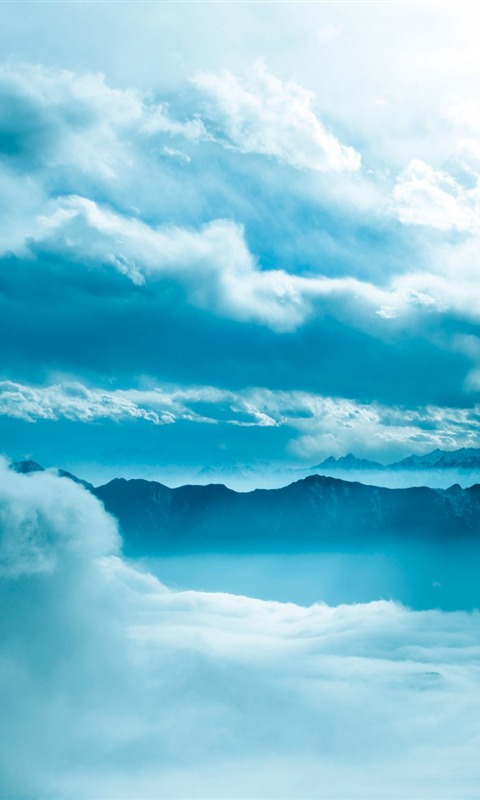 美丽蓝色云海手机壁纸